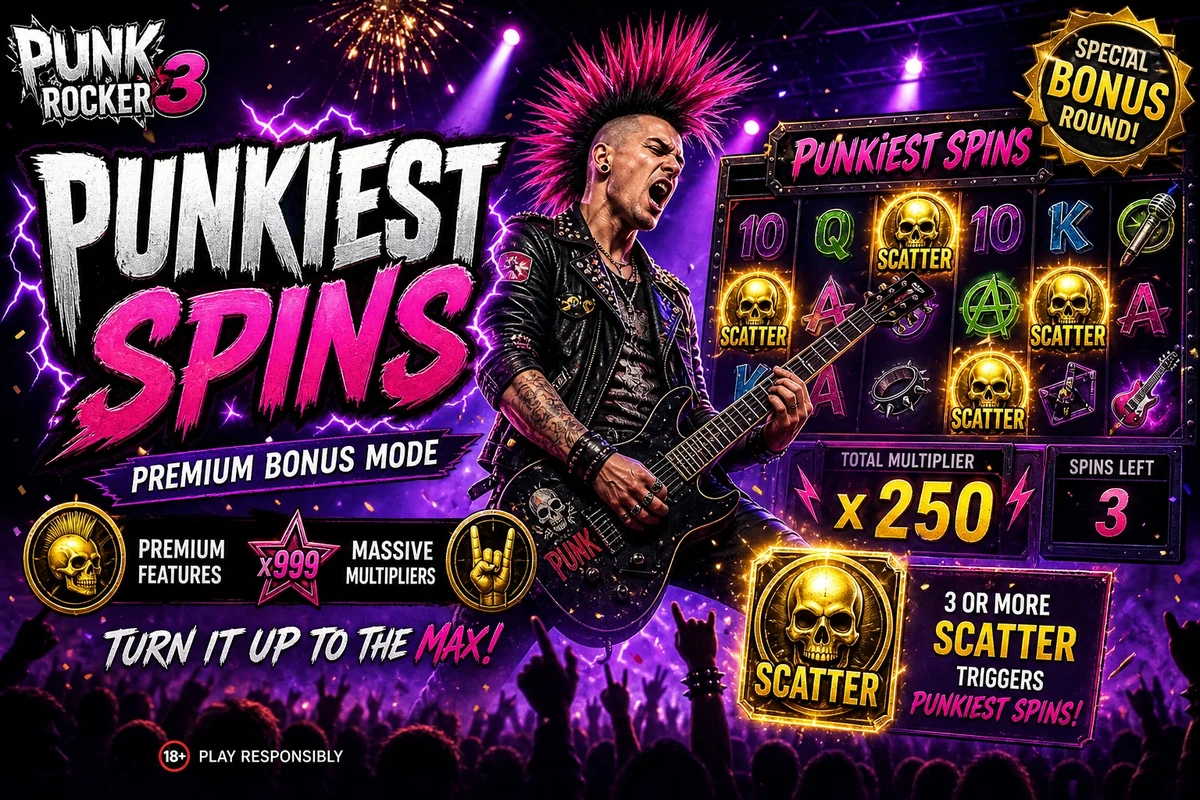 Punkiest Spins Premium Bonus Mode w Punk Rocker 3